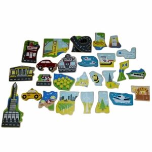 ❗Wooden A to Z Alphabet City Double Sided Block Puzzle Set❗